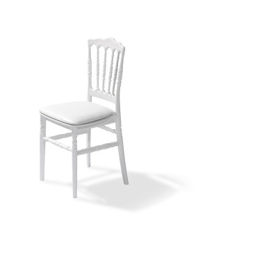 Veba - Galette de chaise en cuir synthétique Blanc