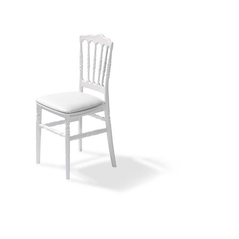Veba - Galette de chaise en cuir synthétique Blanc
