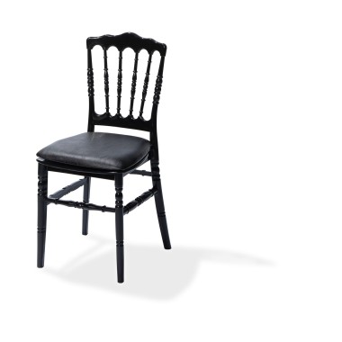 Veba - Galette de chaise en cuir synthétique Noir