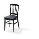 Veba - Galette de chaise en cuir synthétique Noir