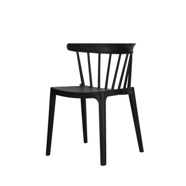 Veba - Windson chaise empilable Noir, Polypropylène