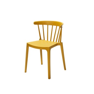 Veba - Windson chaise empilable Jaune ocre, Polypropylène