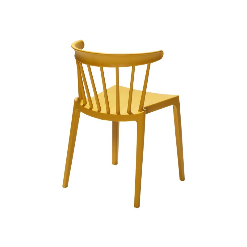 Veba - Windson chaise empilable Jaune ocre, Polypropylène