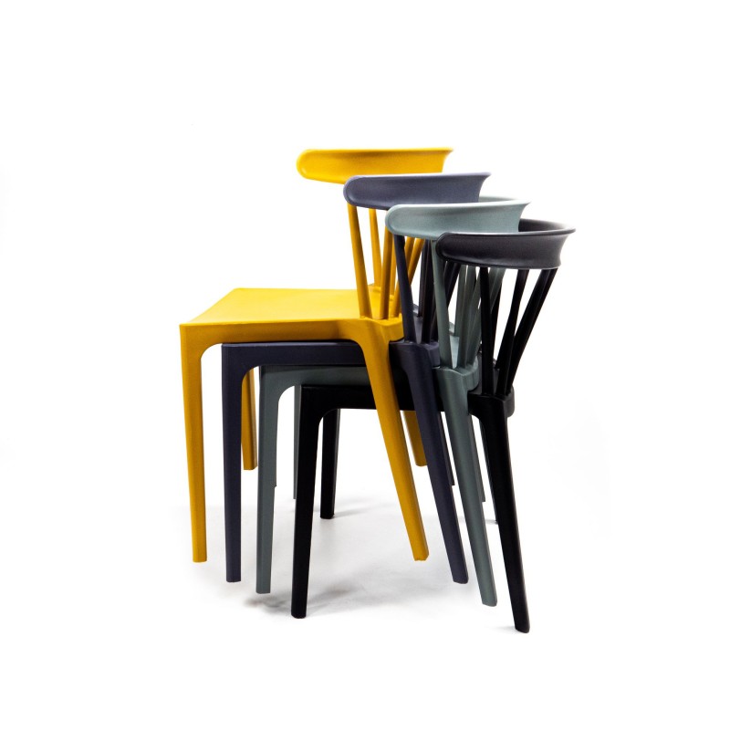 Veba - Windson chaise empilable Jaune ocre, Polypropylène