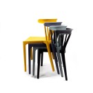 Veba - Windson chaise empilable Jaune ocre, Polypropylène