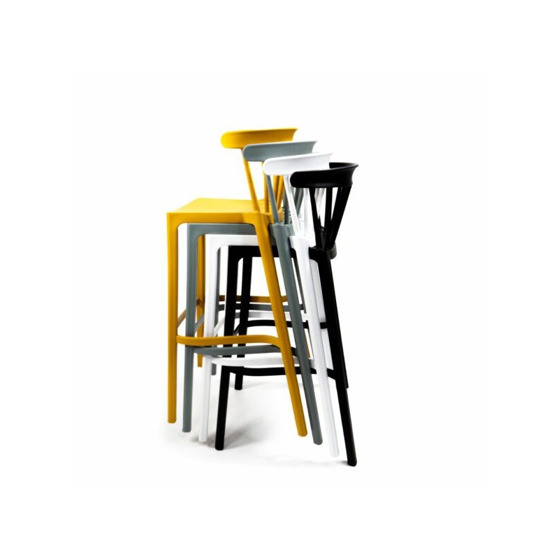 Veba - Windson tabouret de bar Blanc Polypropylène