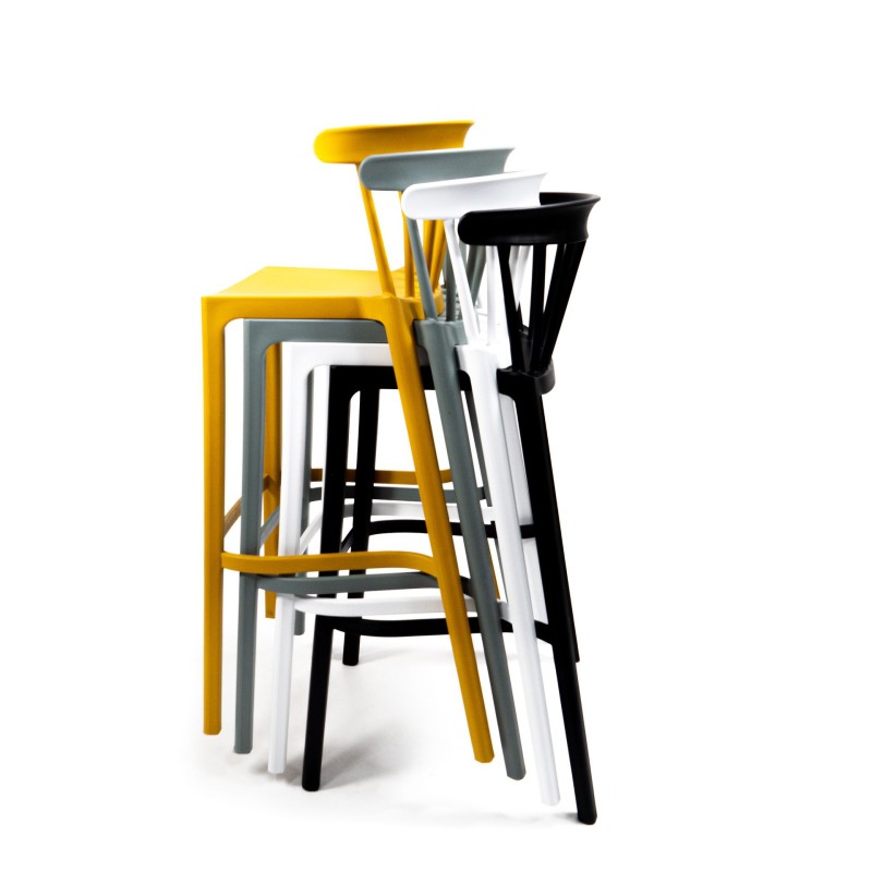 Veba - Windson tabouret de bar Jaune ocre Polypropylène