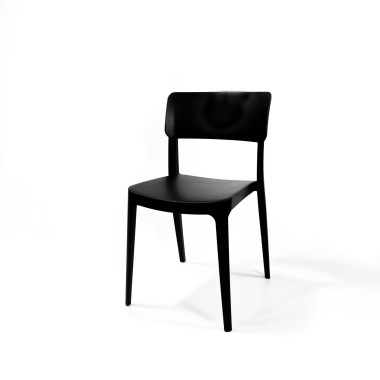 Veba - Wing chaise empilable en plastique Noir,