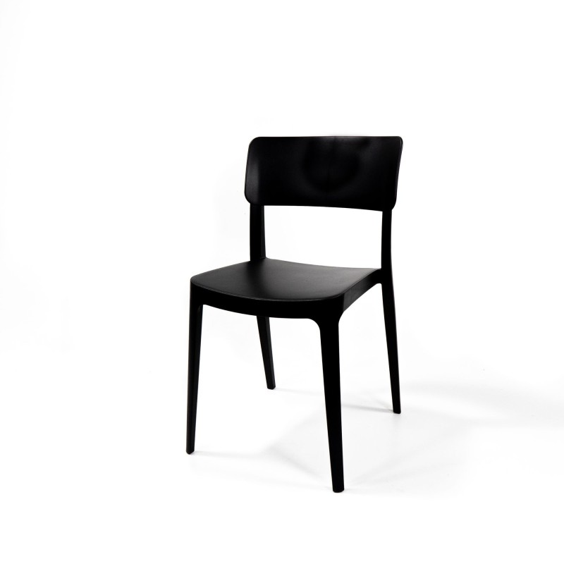 Veba - Wing chaise empilable en plastique Noir,