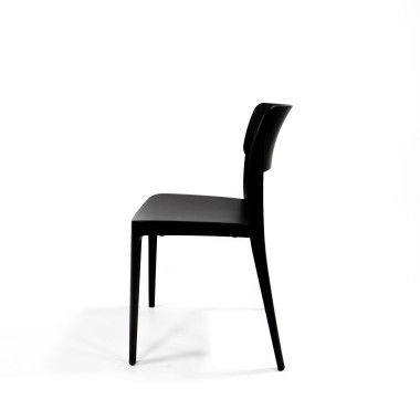 Veba - Wing chaise empilable en plastique Noir,