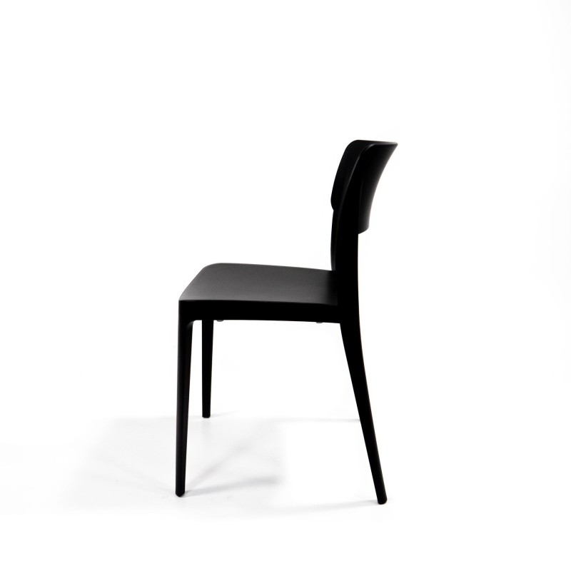 Veba - Wing chaise empilable en plastique Noir,