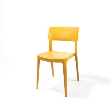 Veba - Wing chaise empilable en plastique Jaune moutarde
