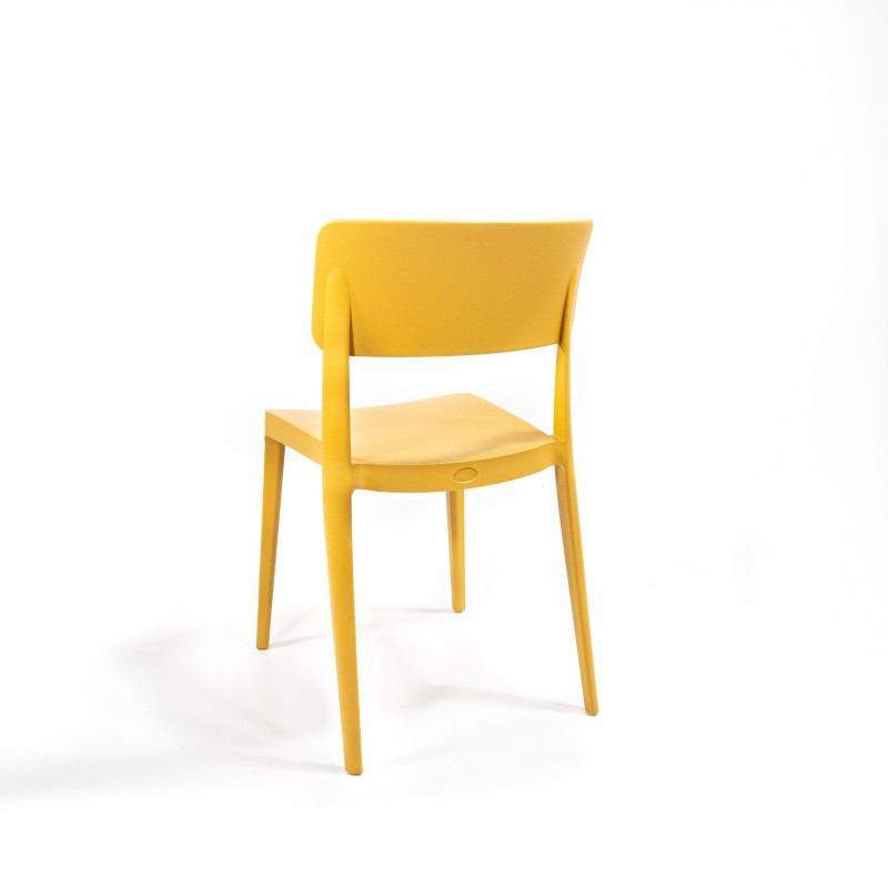 Veba - Wing chaise empilable en plastique Jaune moutarde