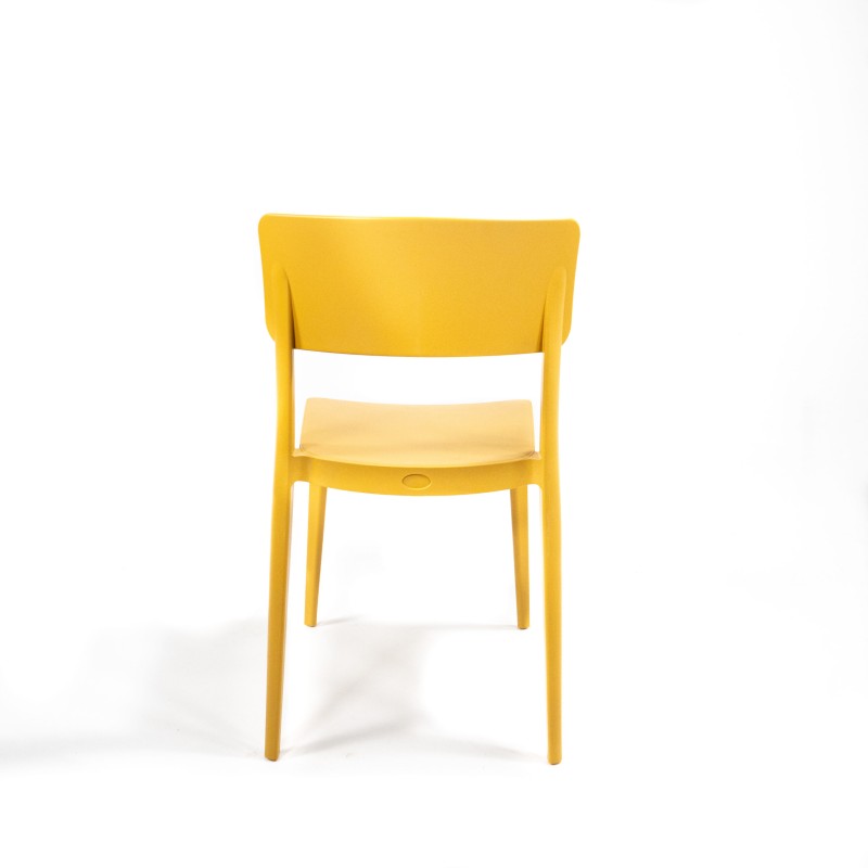 Veba - Wing chaise empilable en plastique Jaune moutarde