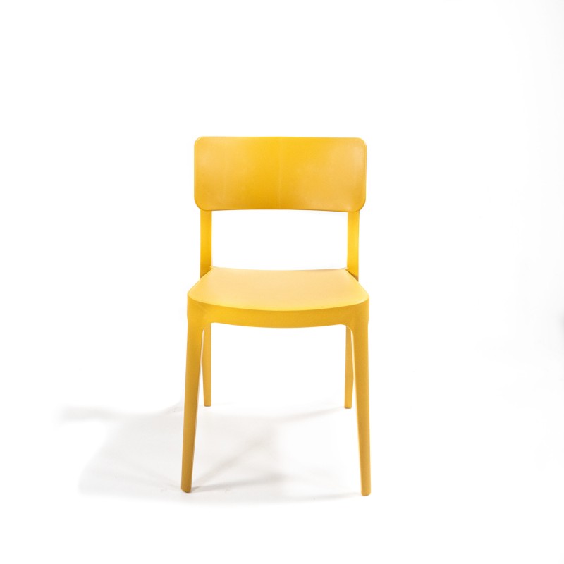 Veba - Wing chaise empilable en plastique Jaune moutarde