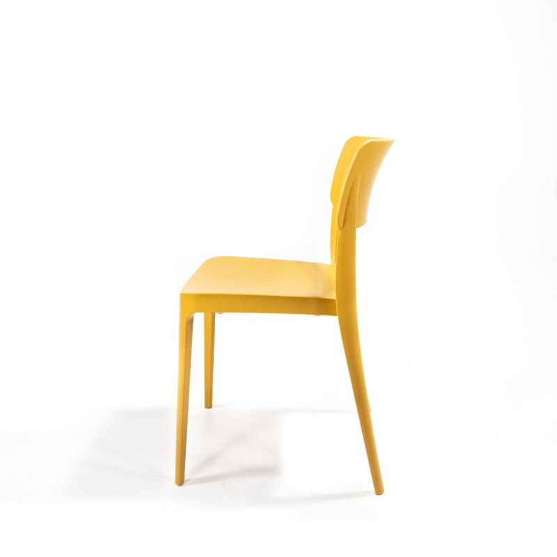 Veba - Wing chaise empilable en plastique Jaune moutarde