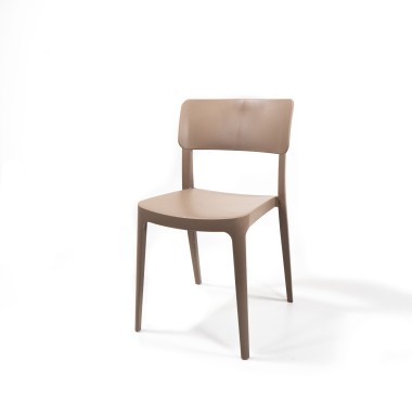 Veba - Wing chaise empilable en plastique Beige sable,