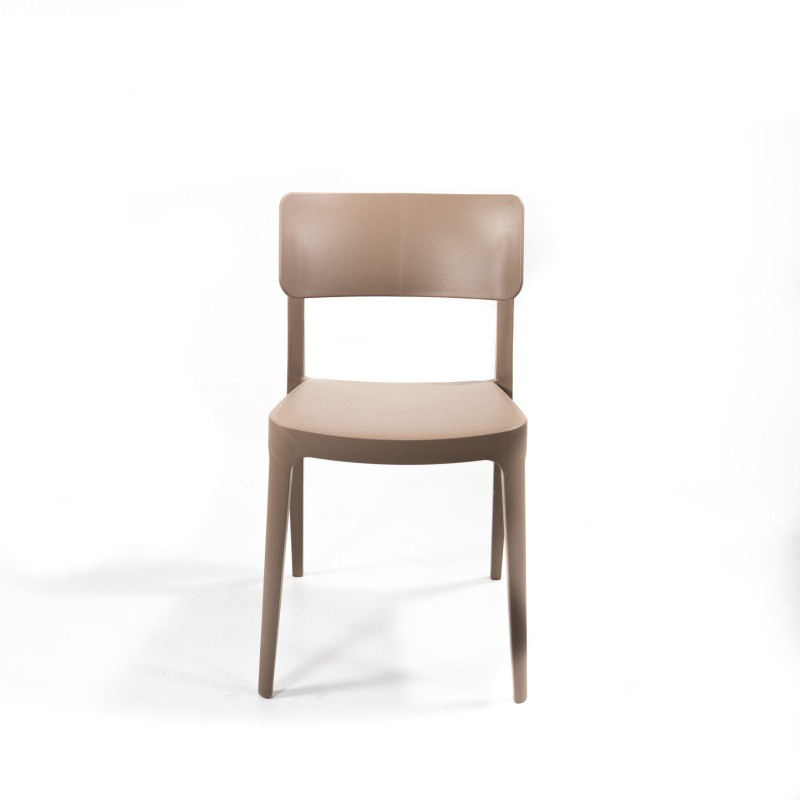 Veba - Wing chaise empilable en plastique Beige sable,