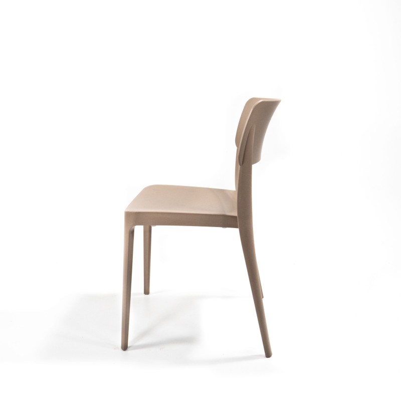 Veba - Wing chaise empilable en plastique Beige sable,
