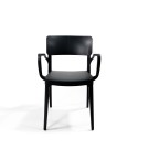Veba - Wing chaise en plastique empilable avec accoudoirs Noir