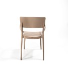 Veba - Wing chaise en plastique empilable avec accoudoirs Beige sable