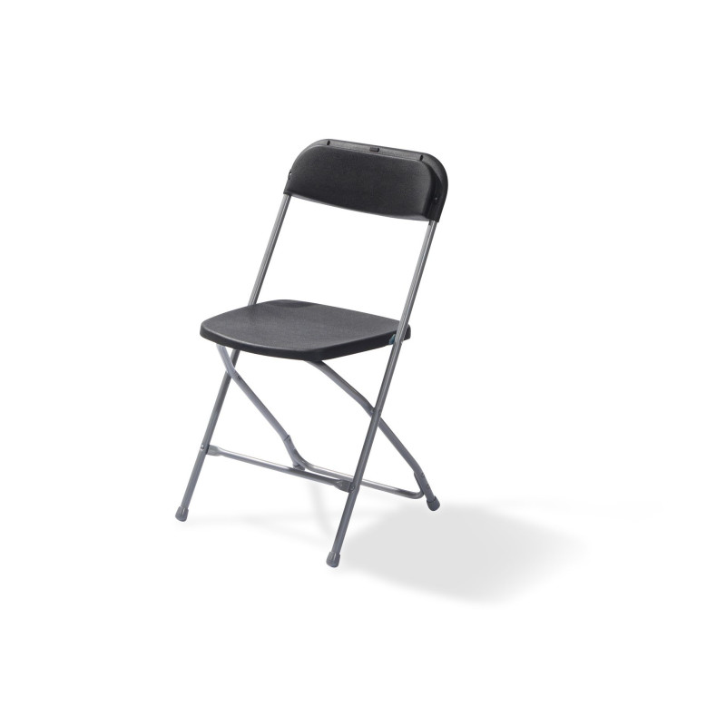 Veba - Budget chaise pliable Gris/Noir structure en acier