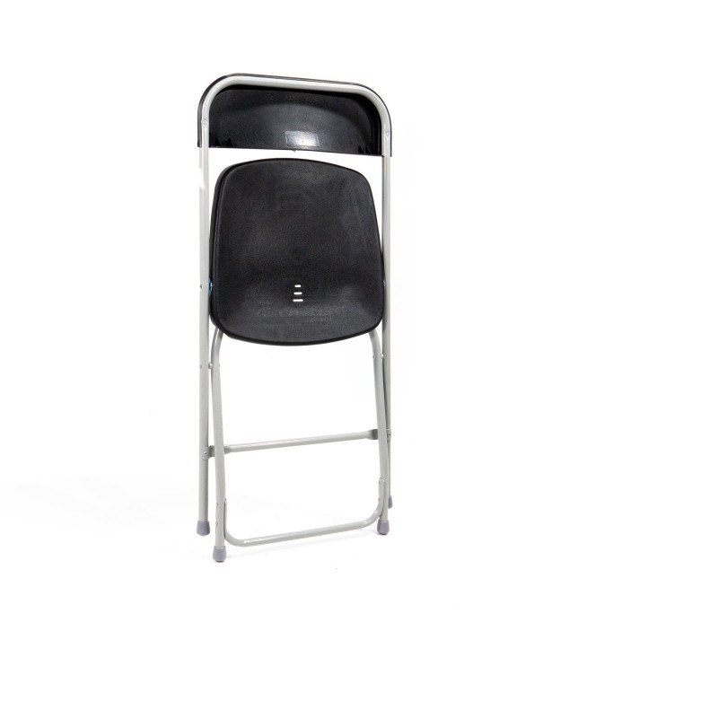 Veba - Budget chaise pliable Gris/Noir structure en acier