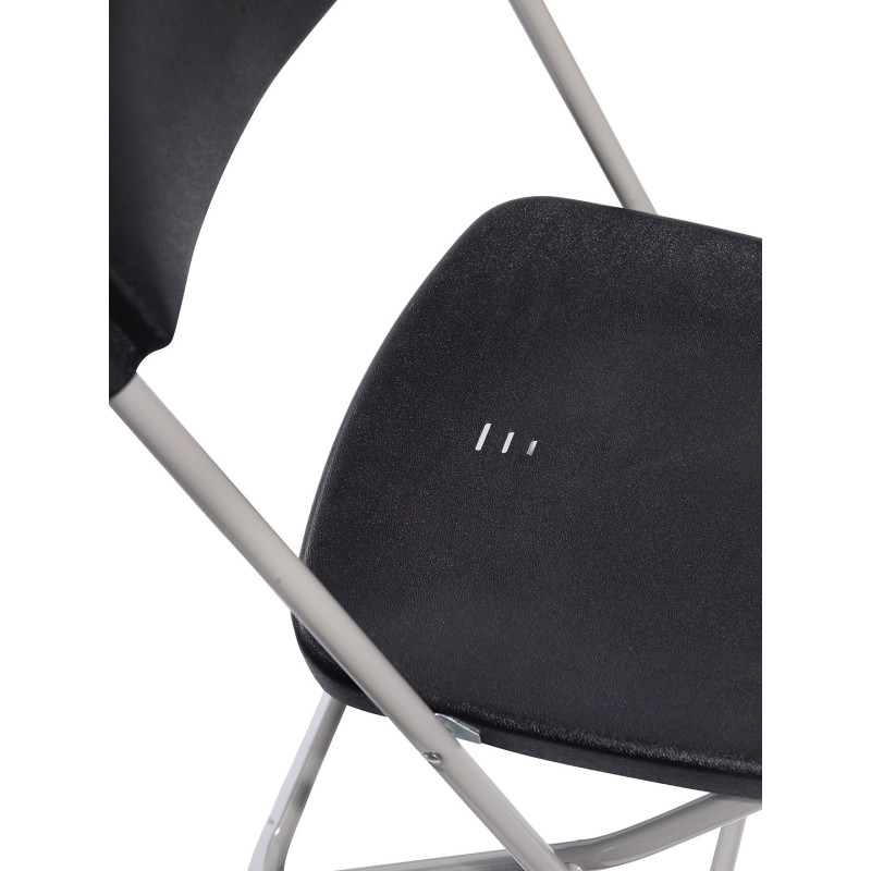 Veba - Budget chaise pliable Gris/Noir structure en acier