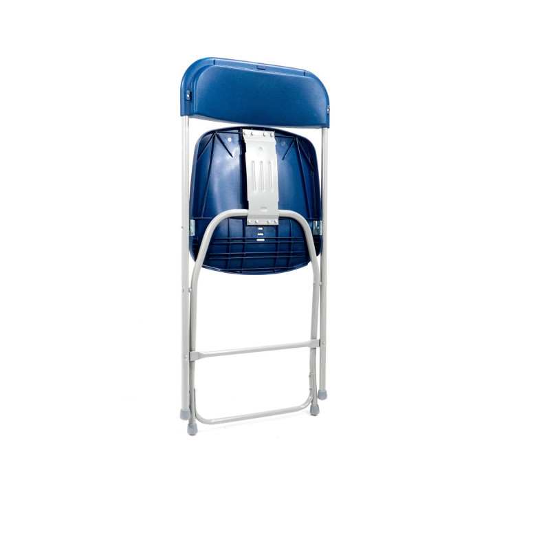 Veba - Budget chaise pliable Gris/Bleu, structure en acier