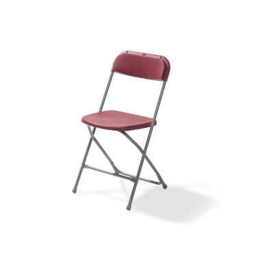 Veba - Budget chaise pliable Gris/Bordeaux, structure en acier