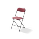 Veba - Budget chaise pliable Gris/Bordeaux, structure en acier