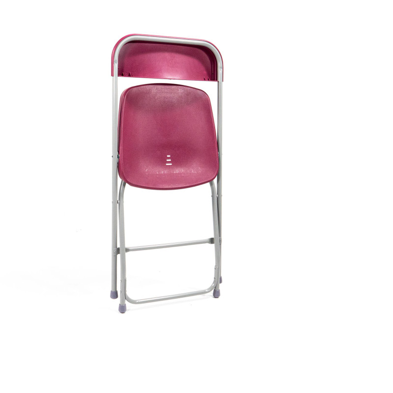 Veba - Budget chaise pliable Gris/Bordeaux, structure en acier