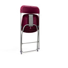 Veba - Budget chaise pliable Gris/Bordeaux, structure en acier