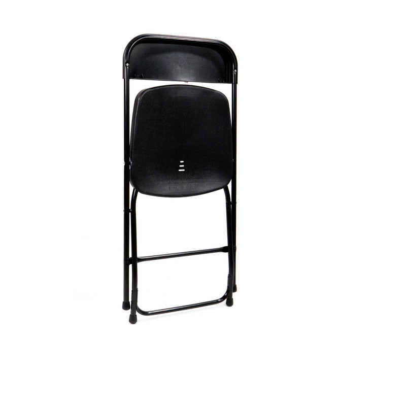 Veba - Budget chaise pliable Noir/Noir, structure en acier