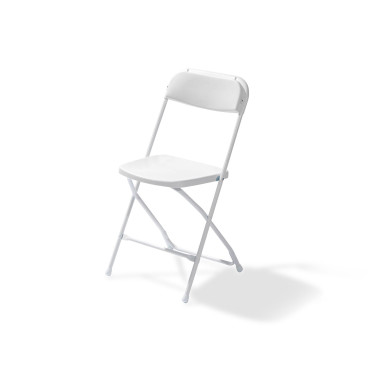 Veba - Budget chaise pliable Blanc/Blanc structure en acier