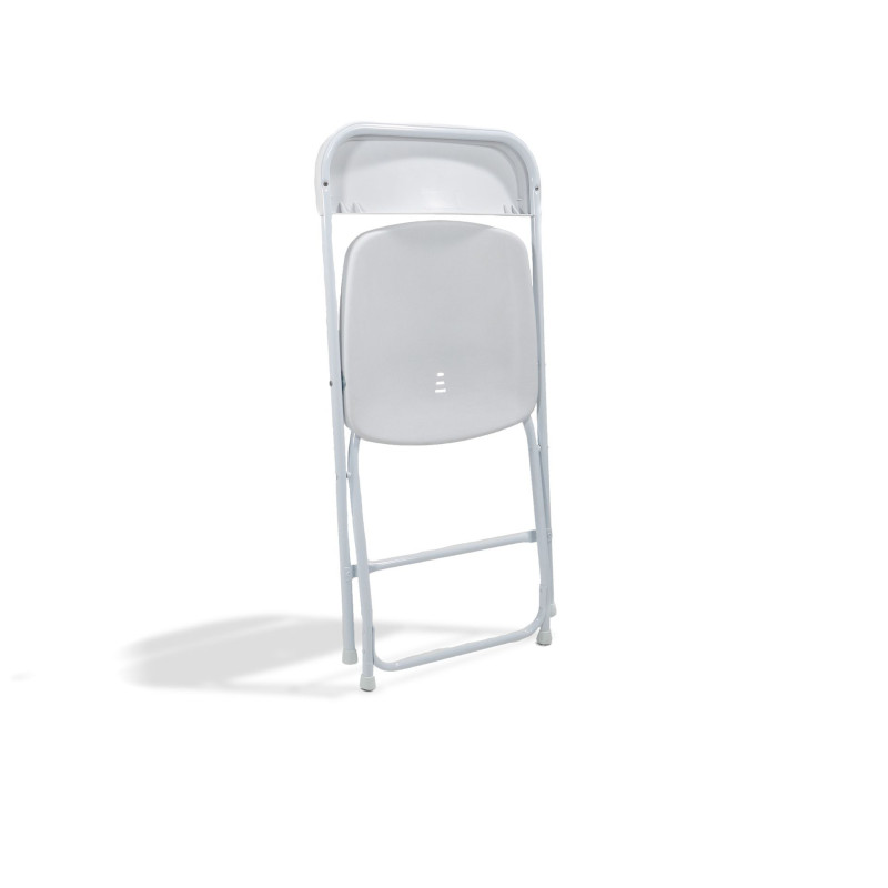 Veba - Budget chaise pliable Blanc/Blanc structure en acier