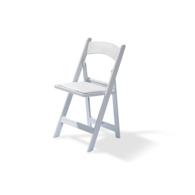 Veba - Chaise de mariage pliable en polypropylène Blanc siège rembourré en cuir synthétique