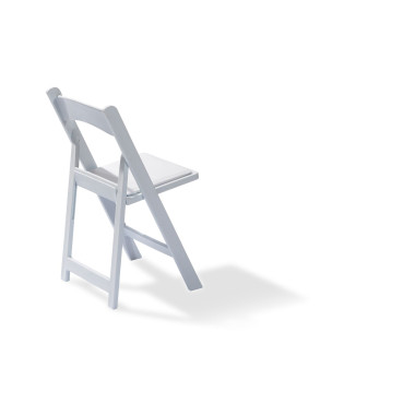 Veba - Chaise de mariage pliable en polypropylène Blanc siège rembourré en cuir synthétique