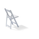 Veba - Chaise de mariage pliable en polypropylène Blanc siège rembourré en cuir synthétique