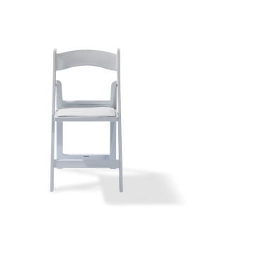 Veba - Chaise de mariage pliable en polypropylène Blanc siège rembourré en cuir synthétique