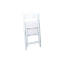 Veba - Chaise de mariage pliable en polypropylène Blanc siège rembourré en cuir synthétique