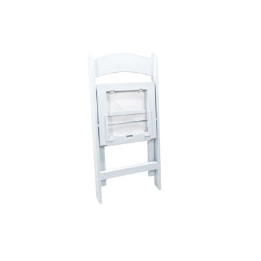 Veba - Chaise de mariage pliable en polypropylène Blanc siège rembourré en cuir synthétique