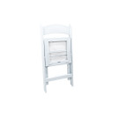 Veba - Chaise de mariage pliable en polypropylène Blanc siège rembourré en cuir synthétique