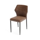 Veba - Louis chaise empilable Cognac revêtement en cuir synthétique ignifuge