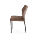 Veba - Louis chaise empilable Cognac revêtement en cuir synthétique ignifuge