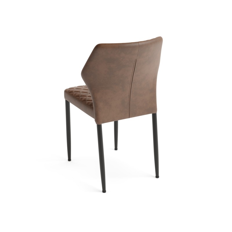 Veba - Louis chaise empilable Cognac revêtement en cuir synthétique ignifuge