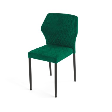 Veba - Louis chaise empilable Vert revêtement en velours ignifuge