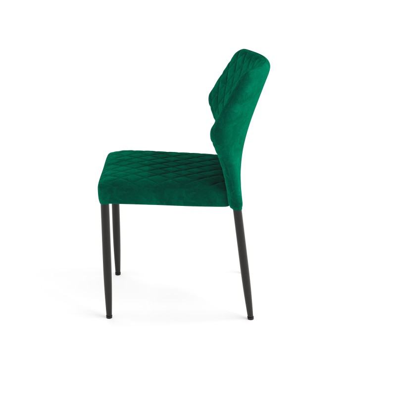 Veba - Louis chaise empilable Vert revêtement en velours ignifuge