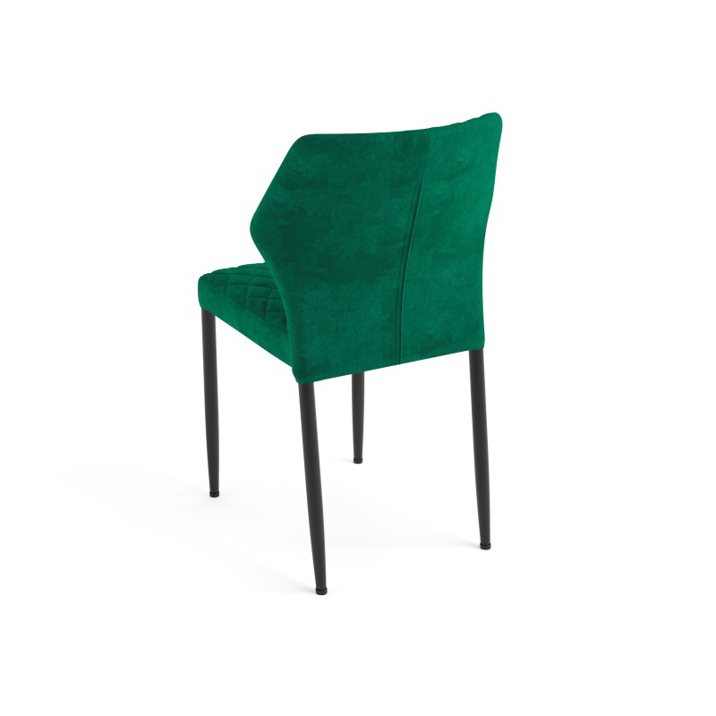 Veba - Louis chaise empilable Vert revêtement en velours ignifuge