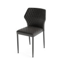 Veba - Louis chaise empilable Noir revêtement en cuir synthétique ignifuge